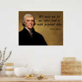 Poster Citation de dette de Thomas Jefferson (Cuisine)