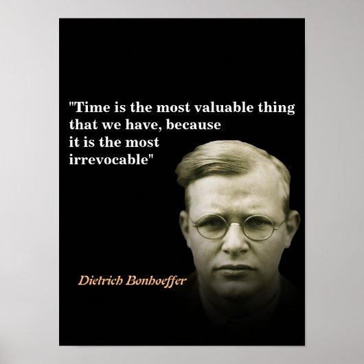 Poster Citation De Dietrich Bonhoeffer À L'Heure (Devant)