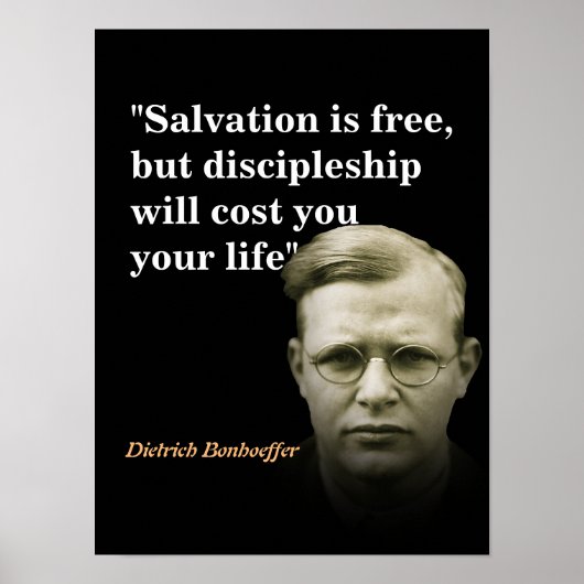 Poster Citation De Dietrich Bonhoeffer Sur Le Salut (Devant)