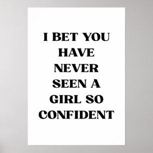 Poster Citation de fille confiante en gras – Féministe