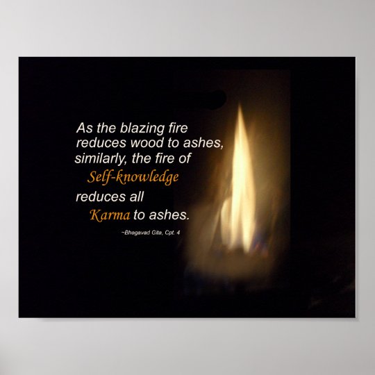 Poster Citation De Flambage De Connaissance De Soi Du Feu Zazzle Be