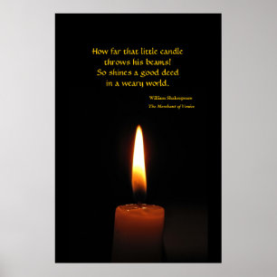 Poster Citation de flamme de bougie Shakespeare