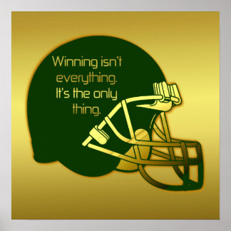 Poster Citation de football en vert : la victoire est la