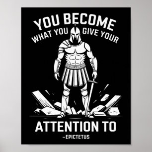 Poster Citation de force mentale Épictète stoïque Hommes