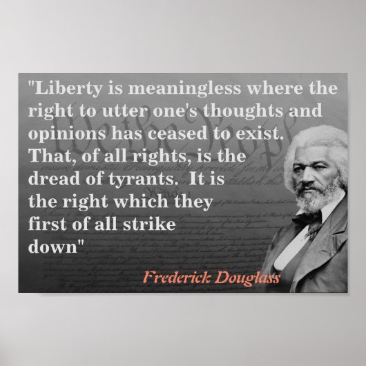 Poster Citation De Frederick Douglass Sur Freedom Speech (Devant)