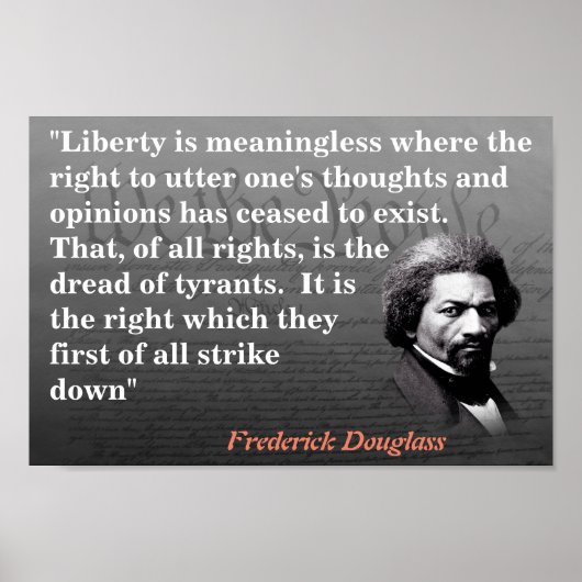 Poster Citation De Frederick Douglass Sur Freedom Speech (Devant)