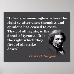 Poster Citation De Frederick Douglass Sur La Liberté D'Ex