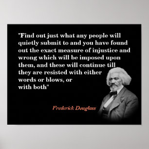 Poster Citation De Frederick Douglass Sur La Soumission E