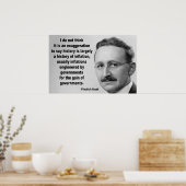 Poster Citation de Friedrich Hayek sur l'inflation (Cuisine)