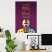 Poster Citation de Fyodor Dostoïevsky-Mystère de l'existe (Bureau à domicile)
