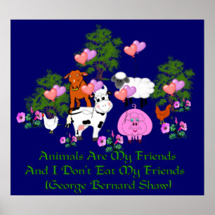 Poster Citation de G.B. Shaw Vegetarian