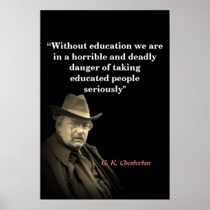 Poster Citation de G.K. Chesterton sur l'éducation