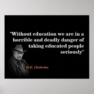 Poster Citation de G.K. Chesterton sur l'éducation