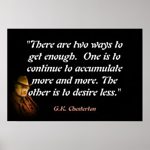 Poster Citation de G.K. Chesterton sur l'obtention de suf