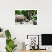 Poster Citation de Gandhi, Traitez bien les animaux (Bureau à domicile)