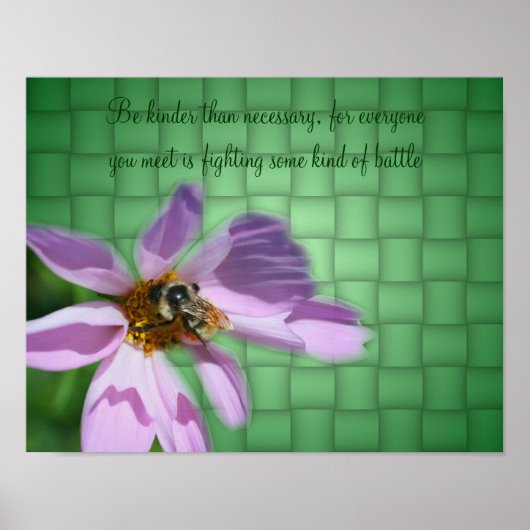 Poster Citation de gentillesse Abeille sur Flower Inspira (Devant)