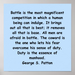 Poster citation de george s patton