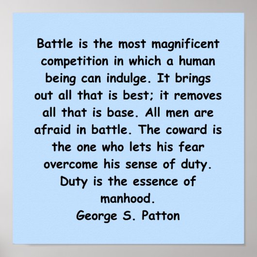 Poster citation de george s patton (Devant)