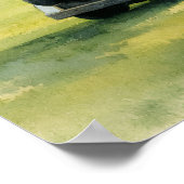 Poster Citation de golf avec chariot de golf sur le vert (Coin)
