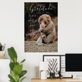 Poster Citation de Gratitude Aesop, singe (Bureau à domicile)