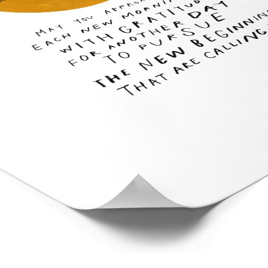 Poster Citation de gratitude - Décor Inspirational Home O (Coin)