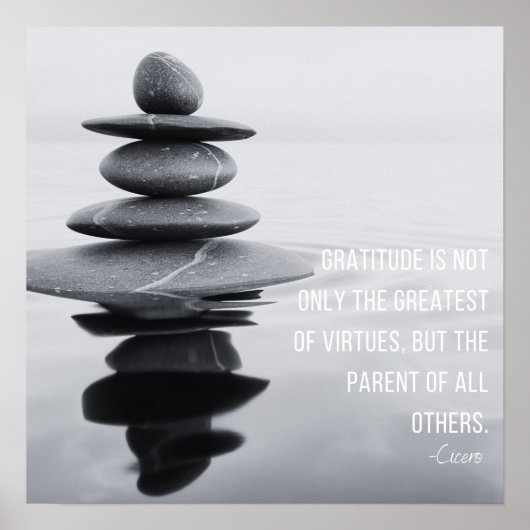 Poster Citation de gratitude équilibre de pierre (Devant)