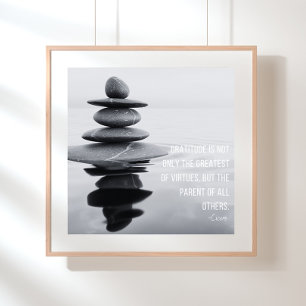 Poster Citation de gratitude équilibre de pierre