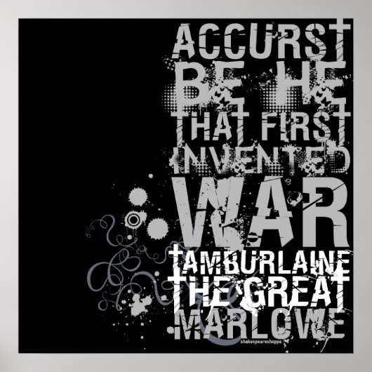 Poster Citation de guerre de Tamburlaine (B&W) (Devant)