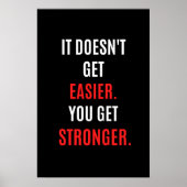 Poster Citation de gymnase, Il ne devient pas plus facile (Devant)