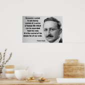 Poster Citation de Hayek Economic Control (Cuisine)