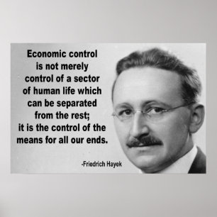 Poster Citation de Hayek Economic Control