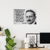 Poster Citation de Hayek Free Society (Bureau à domicile)