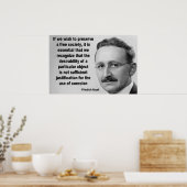 Poster Citation de Hayek Free Society (Cuisine)