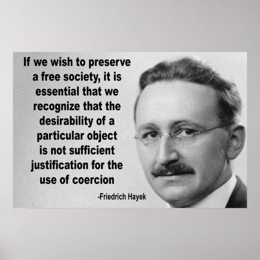 Poster Citation de Hayek Free Society (Devant)