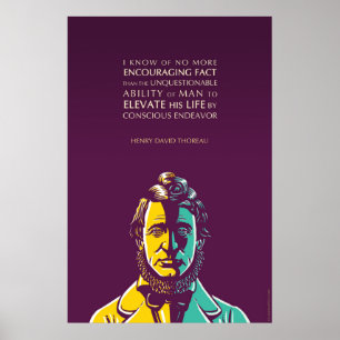 Poster Citation de Henry David Thoreau : Effort conscient