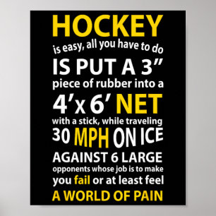 Poster Citation De Hockey Le Hockey Est Un Cadeau Facile 