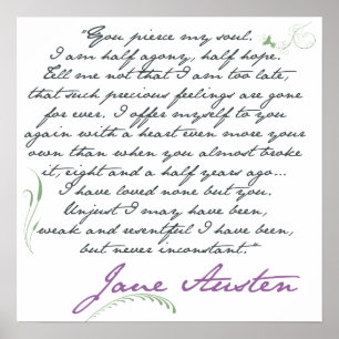 Poster Citation de Jane Austen sur la persuasion #1