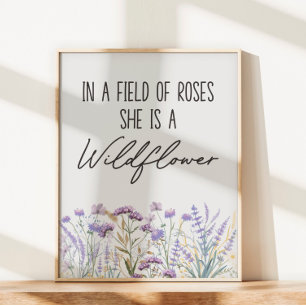 Poster Citation de jardin de fleurs sauvages violettes à 