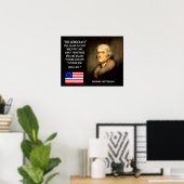 Poster Citation De Jefferson - La Démocratie Cessera D'Ex (Bureau à domicile)