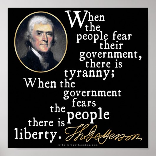Poster Citation de Jefferson Tyranny-Liberty (Devant)