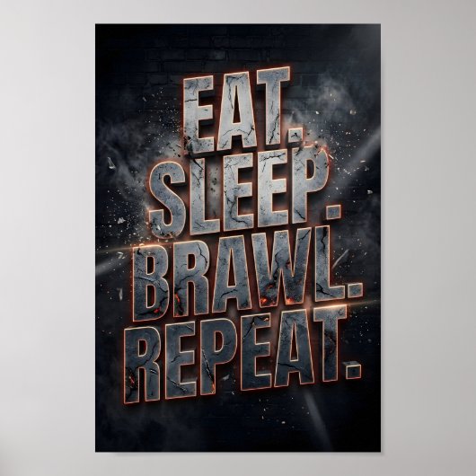Poster Citation de jeu Manger Dormir Se Bagarre Répéter N (Devant)