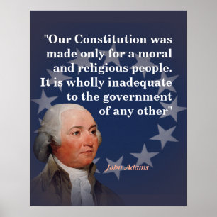 Poster Citation de John Adams sur notre Constitution