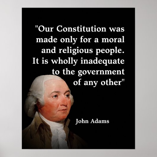 Poster Citation de John Adams sur notre Constitution (Devant)