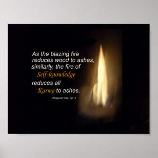 Poster Citation de Karma Blazing Fire Self-Knowledge