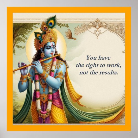 Poster Citation de Krishna Gita Art : Motivation spiritue (Devant)