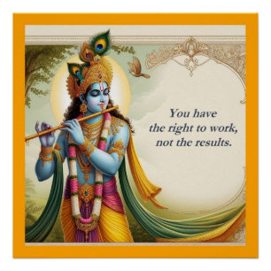 Poster Citation de Krishna Gita Art : Motivation spiritue
