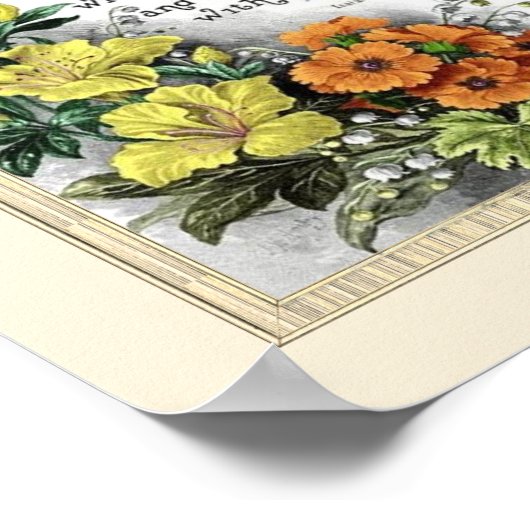 Poster Citation De La Bible Avec Fleurs (Coin)