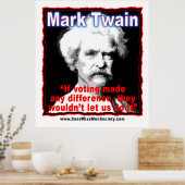 Poster Citation de la différence de vote Mark Twain (Cuisine)