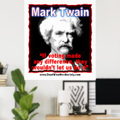 Poster Citation de la différence de vote Mark Twain (Bureau à domicile)