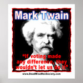 Poster Citation de la différence de vote Mark Twain (Devant)
